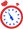 Horloge blanche avec chiffres bleus sur fond rouge