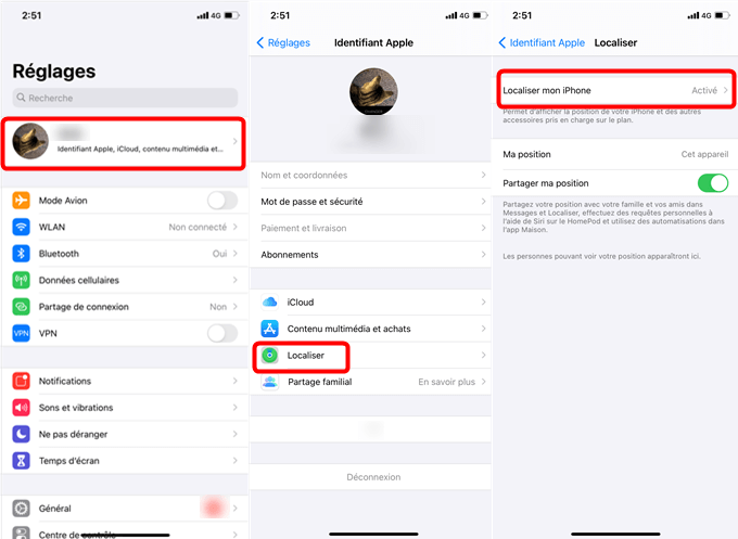 Ouvrez l'application Réglages