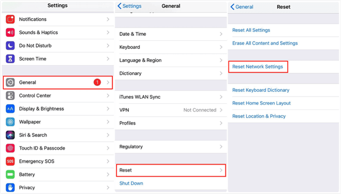 Reset Network Settings to the Factory Ones