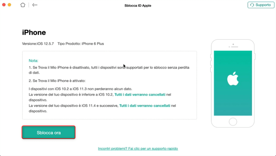 Avvia Sblocca ID Apple -Mac