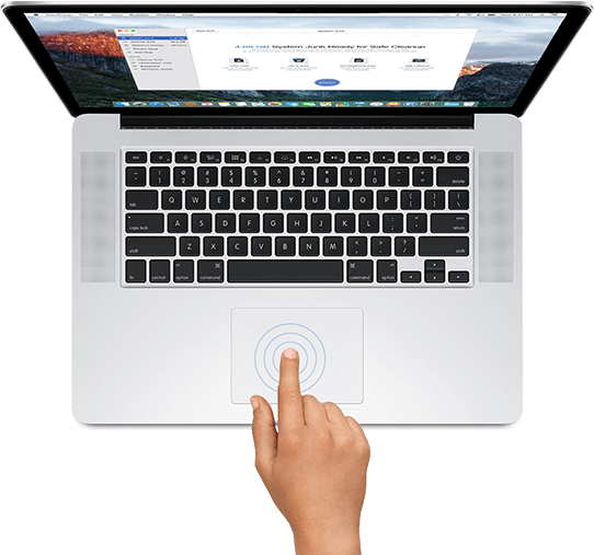 Hand pressing button on laptop