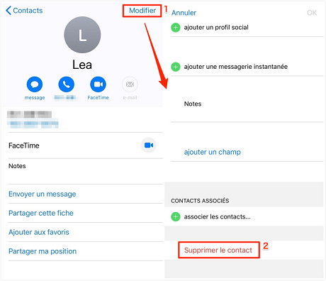 Comment supprimer des contacts sur iPhone