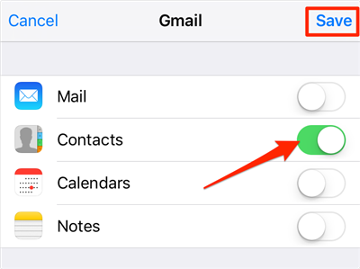 Toggle Contacts On