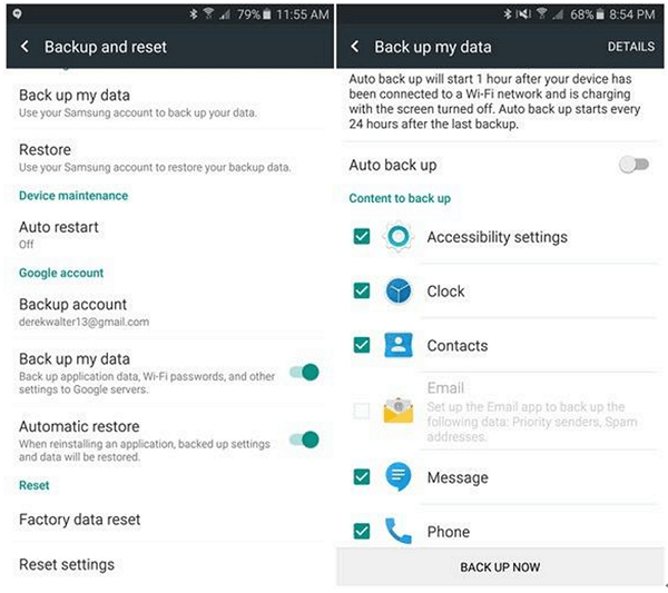 Transfer Android Videos to Android with Google Backup