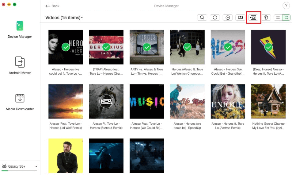 Choose the Videos You Want to Another Device