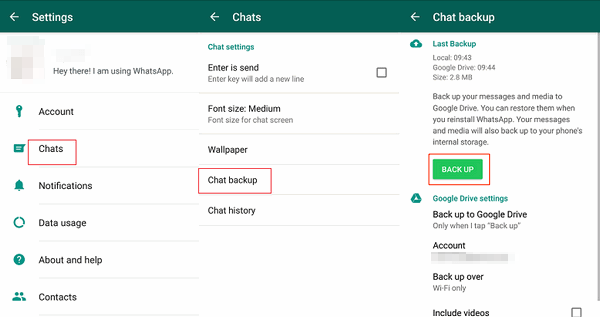 النسخ الاحتياطي لمحادثات WhatsApp على Android