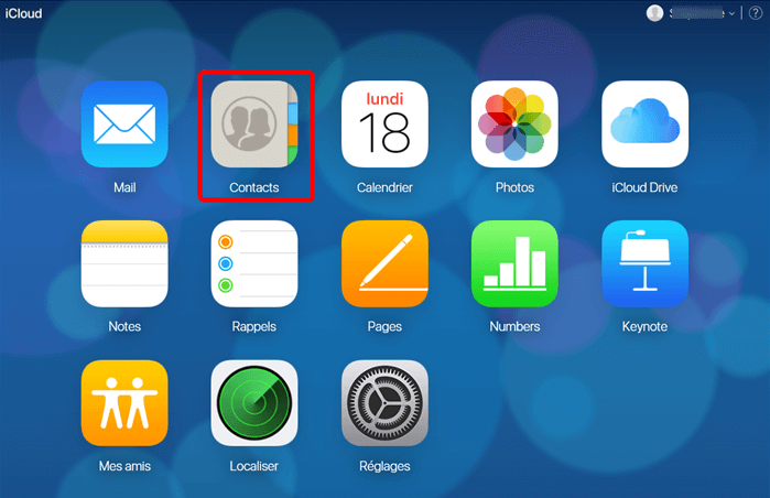 Transfert des contacts iCloud
