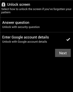 Choose Enter Google Account Details