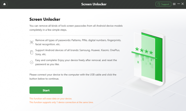 Screen unlocker screen
