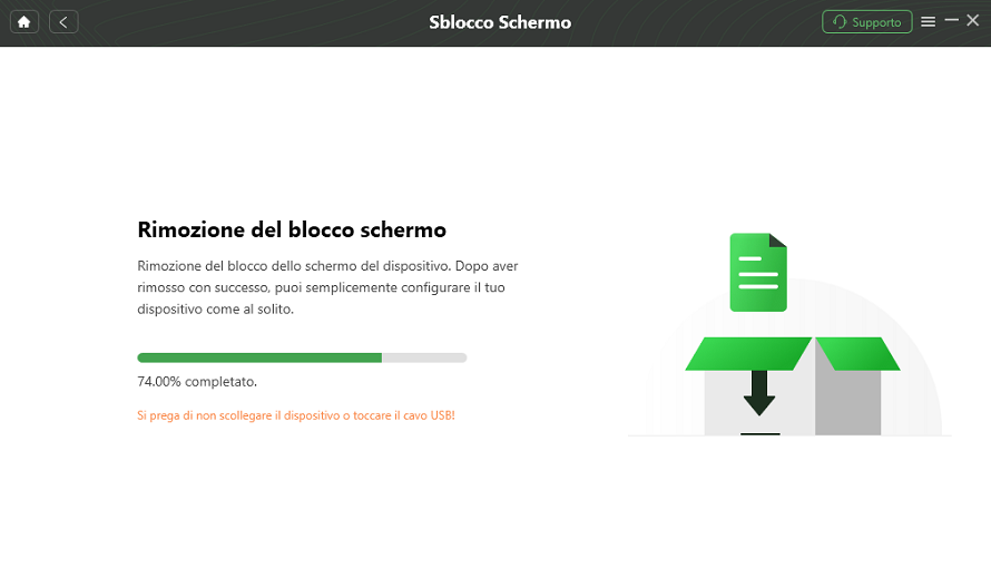 Avvia il processo di rimozione