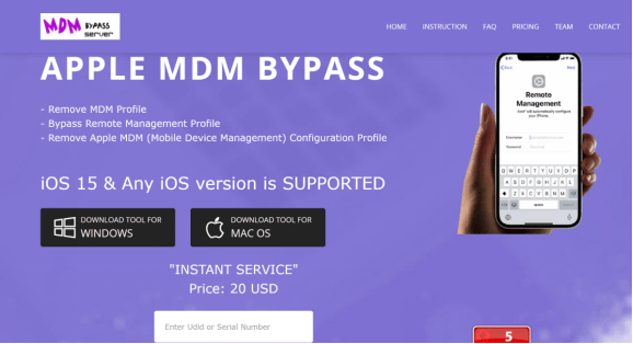 MDMUnlocks Interface