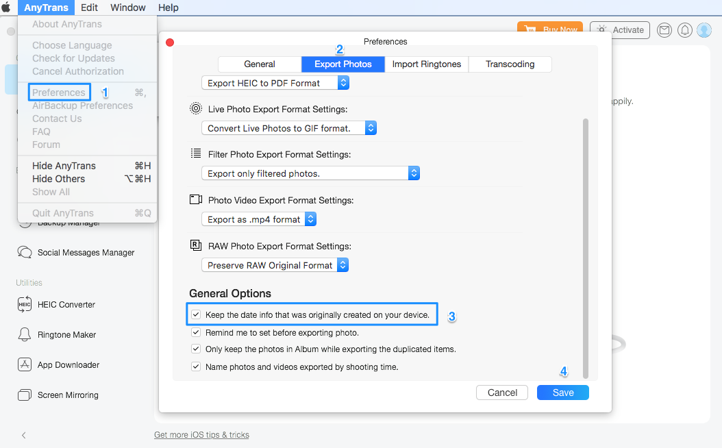Backup messages