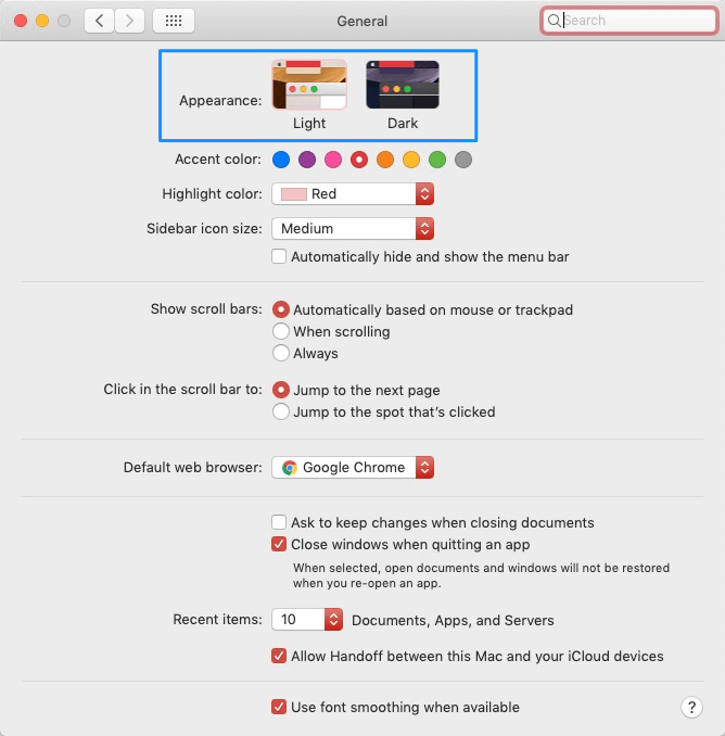 Change Appearance on Mac Computer