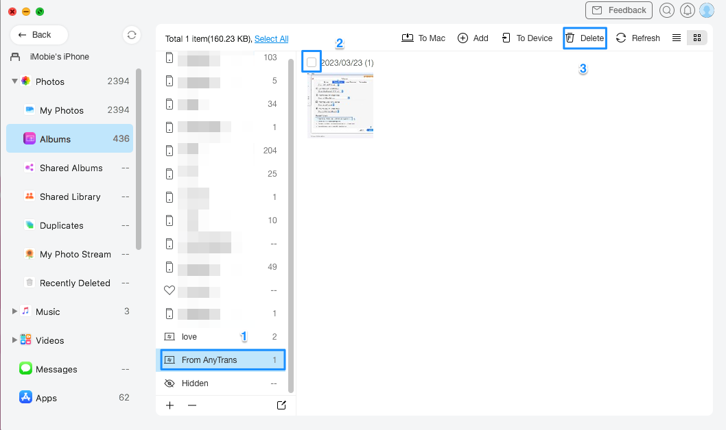 Backup messages