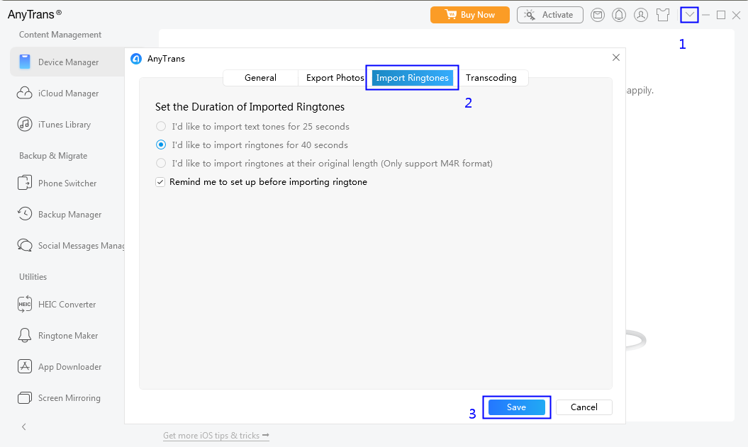 Set Preferred Length of Ringtone on Windows Computer