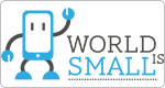 Logo World Smalls avec téléphone de dessin animé